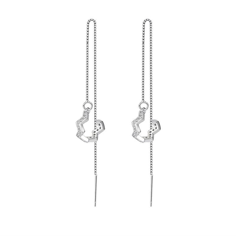 New 925 Silver Heart Stud Earrings Fashion High Quality For Women's Wedding Fine Jewelry Accessories Party Gifts