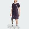 Adidas Originals Adicolor Pinstripe Dress Retro Sport Stripe Design Fashion Short Sleeve Dress Women Dresses Purple IZ3199