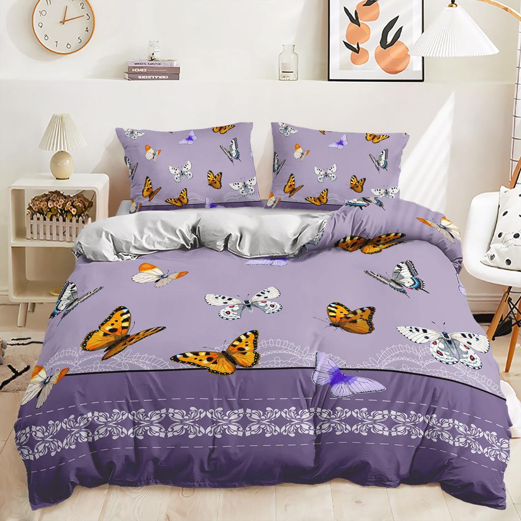 Three-Piece Quilt Cover Butterfly Bedding Digital Printing Kit