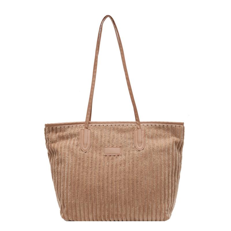Große Kapazität Tasche Damen Einkaufstasche Cord Umhängetasche Mode Vielseitige Damen Klasse Tasche
