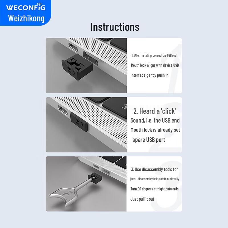 WECONFIG USB Port Security Lock and Dust Plug Set