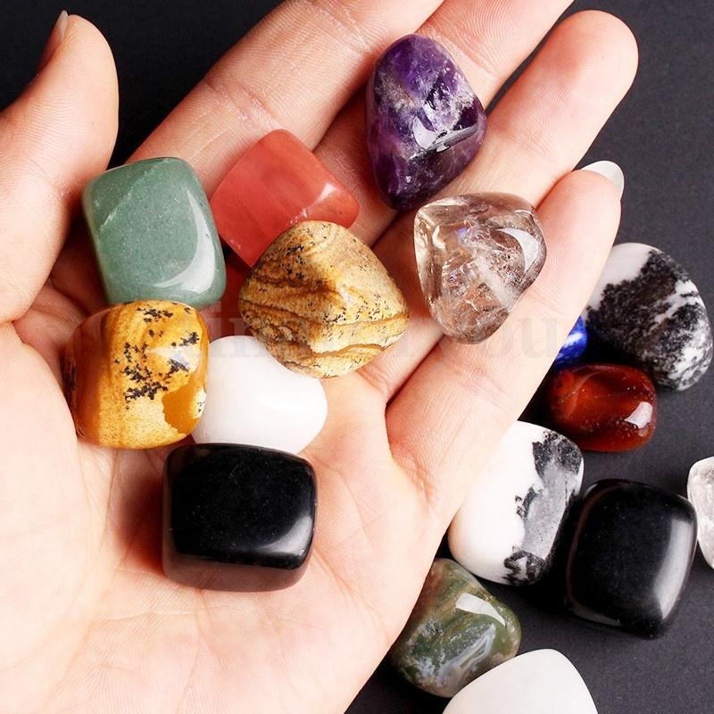 5 Stück Großpackung gemischte natürliche verschiedene Trommelsteine ​​Kristallheilung Reiki 10-25mm MIX FARBE