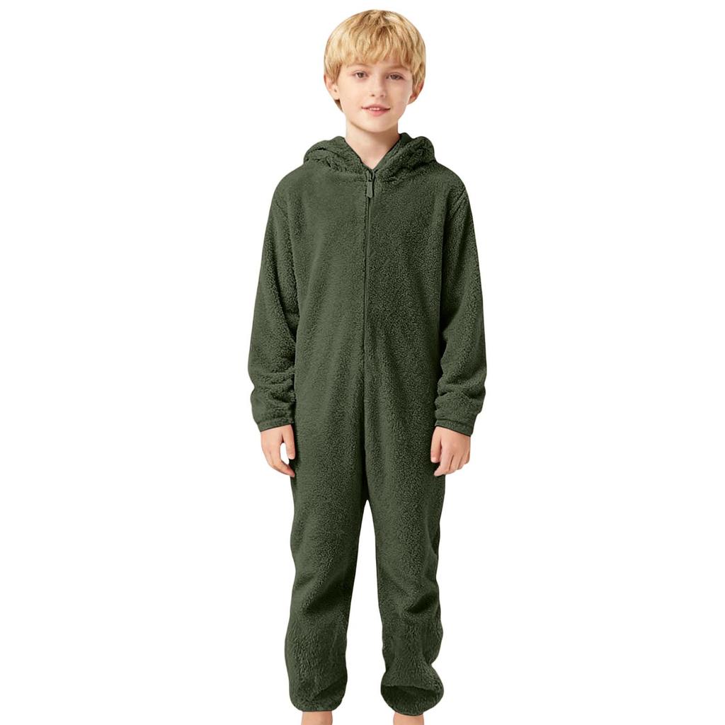 Kinder Modischer Lässiger Fleece-Jumpsuit
