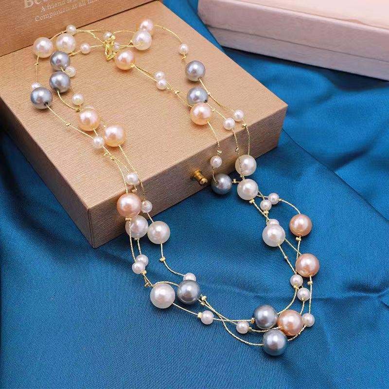 Korean Pearl Necklace: Luxurious Long Sweater Chain for Autumn/Winter