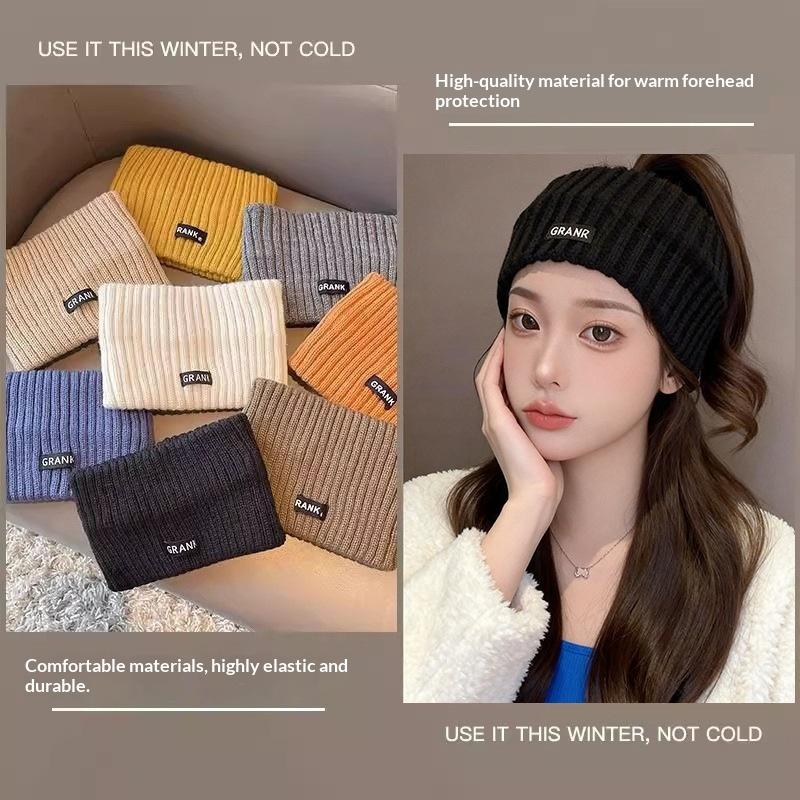 1Pcs Female Punk Elastic Headwear Women Winter Wide Headband Solid Color Knitted Warm Headwrap Sports Hair Bands Accessories