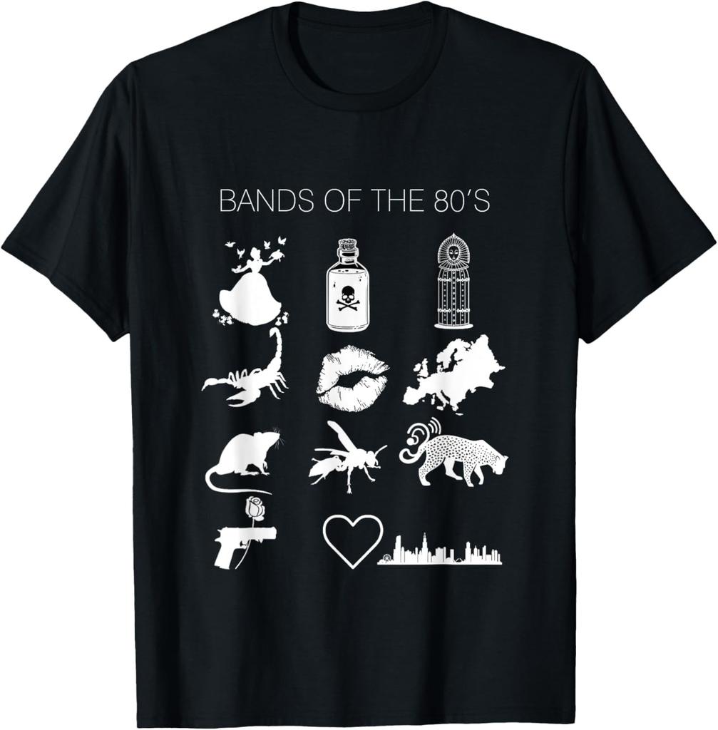 Funny Trendy Bands of the 80's Hair Bands Rock Bands 1980's T-Shirt