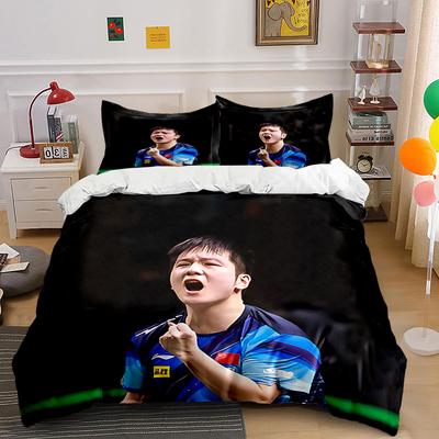 Athlete Celebrating In Blue Bedding Duvet Cover Set Duvet Cover Pillowcases (1*Duvet Cover 2*Pillowcases, Without Duvet Insert)