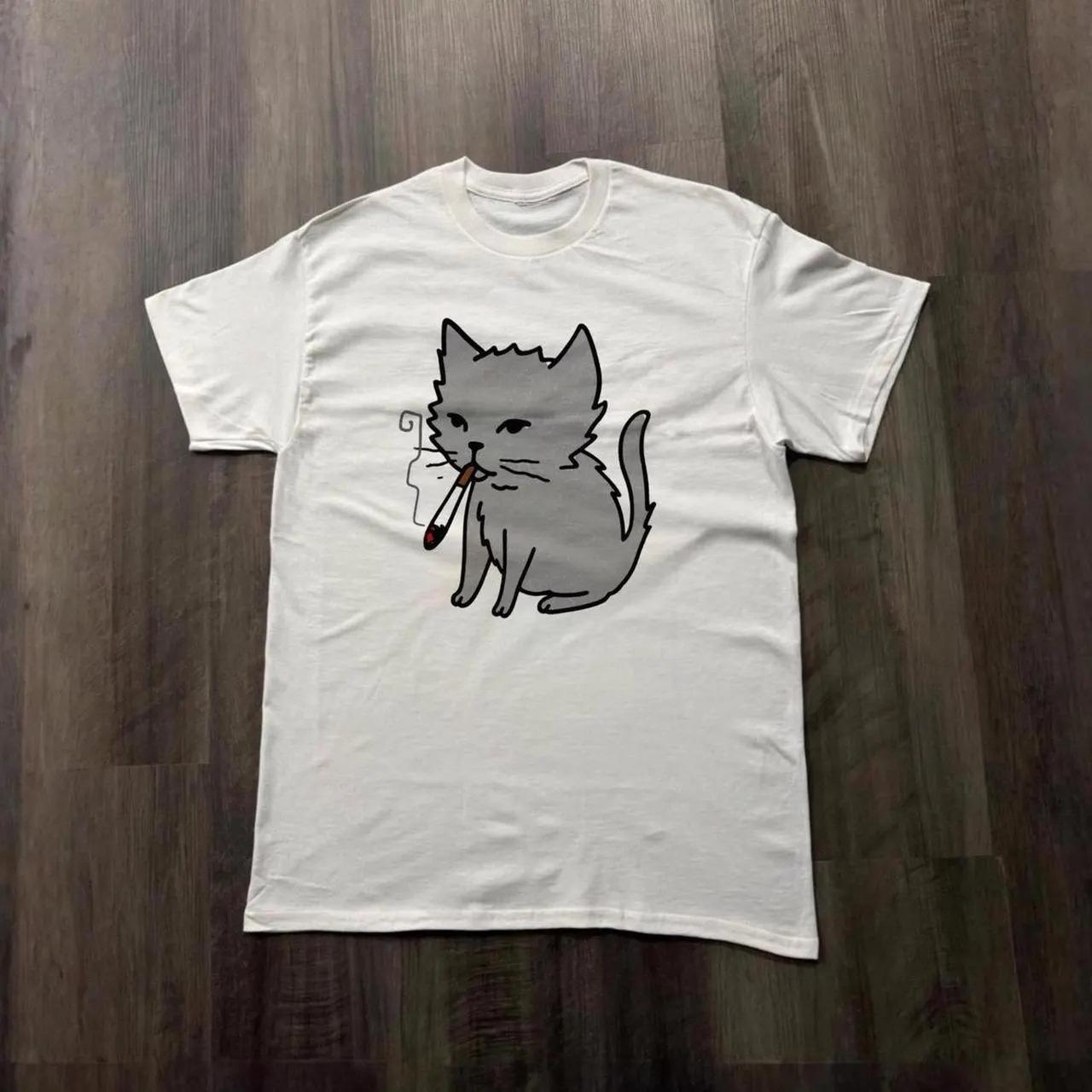 

Smoking Cat Shirt Funny Cat T Shirt Cat Tee Graphic Cat Shirt Cute Cartoon Cat Meme Shirt Unisex Streetwear S