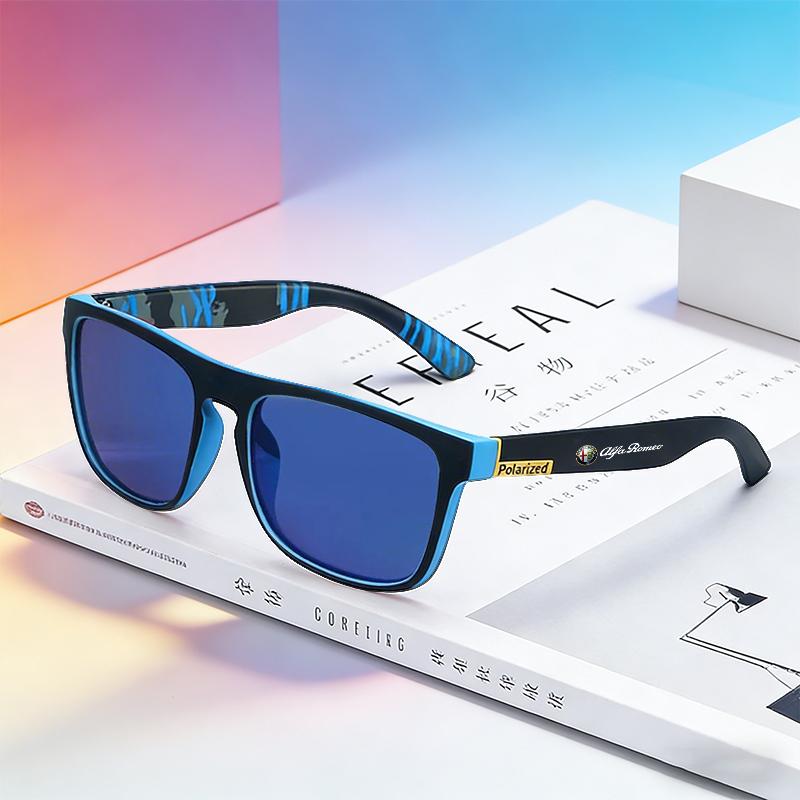 UYDJ1 Classic Square Polarized Outdoor Sports Sunglasses For Alfa Romeo 4C 159 166 Spider Giulia 156 Mito 147 8CGT Car Key Case Bag