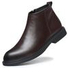 2026 New Business Men's Short Boots Retro Fashion Minimalist Style Outdoor Leisure Party Office Genuine Leather Chelsea Shoes