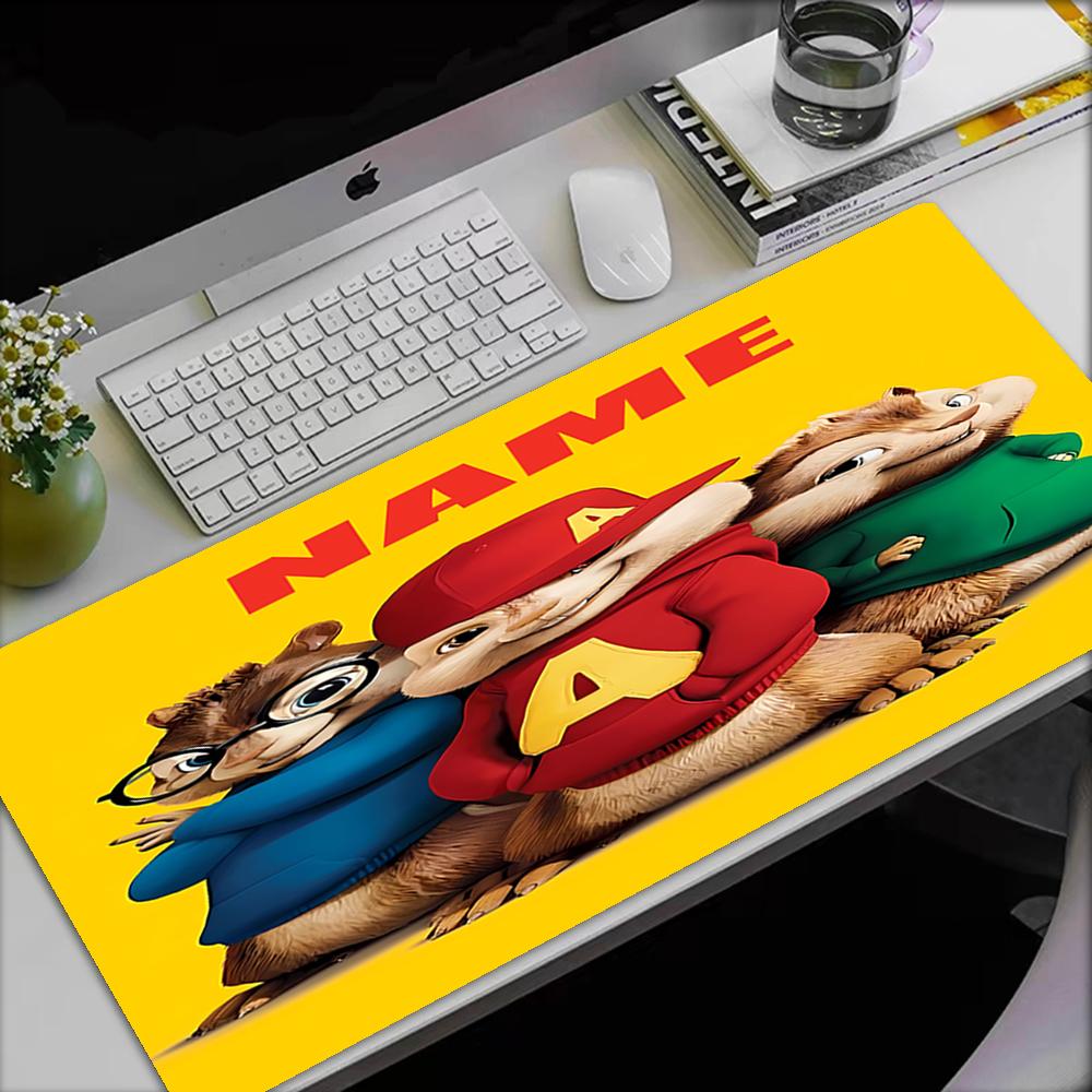 Custom Name Alvin and the Chipmunks Theme Mouse Pad, Non Slip Rubber Base, Multifunctional Office & Home Decor, Perfect for Workspace Personalization.