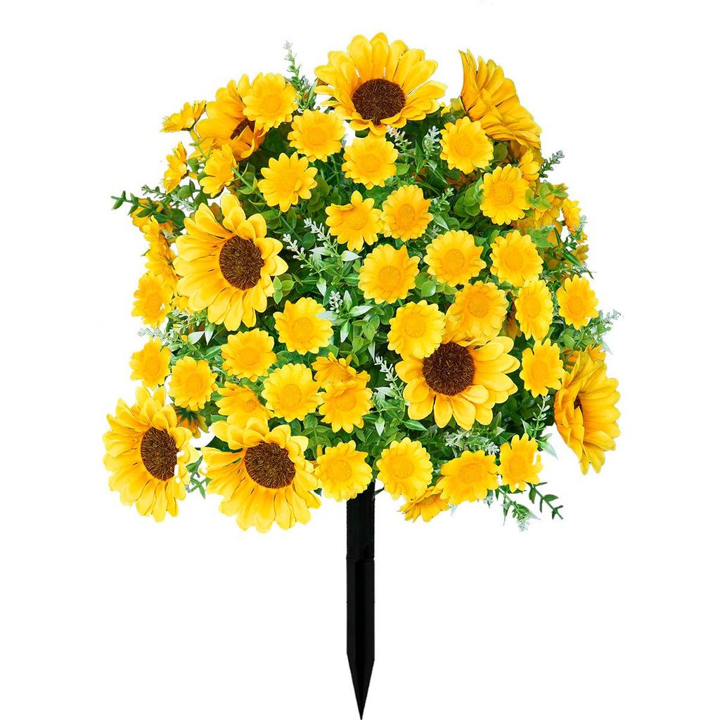 Spring Artificial Flowers: Small Daisies, Sunflowers, and Lavender for Outdoor Garden and Home Decor