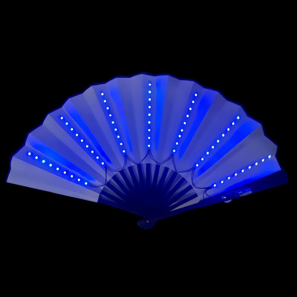 Iridescent LED RGB Folding Fan with Remote & USB Charging - 7 Colors