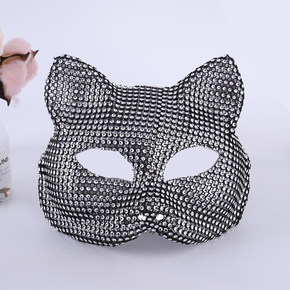 Rhinestone Halloween Masquerade Mask - Sparkling Half-Face Party Mask Fashion Accessory