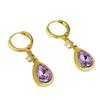 Elegant Purple Crystal Durian Earrings: Stylish Drop Studs for Women