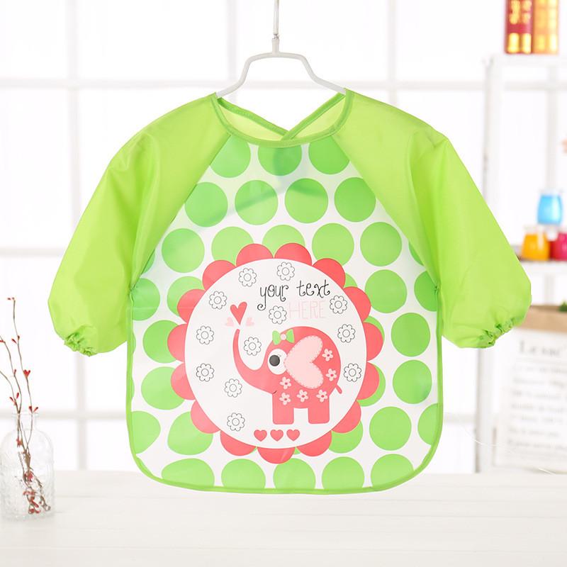 Bear Frog Cute Deer Elephant Owl Animal Print Baby Long Sleeved Bib Waterproof