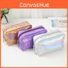 Stylish Laser Pu Cosmetic Pouch Portable Colorful Square Big Capacity Handheld Toiletry Organizer