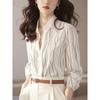 Printed White Shirt Women's 1116 New Spring French Workplace Light Ripe Style Shirt Wear Design Top