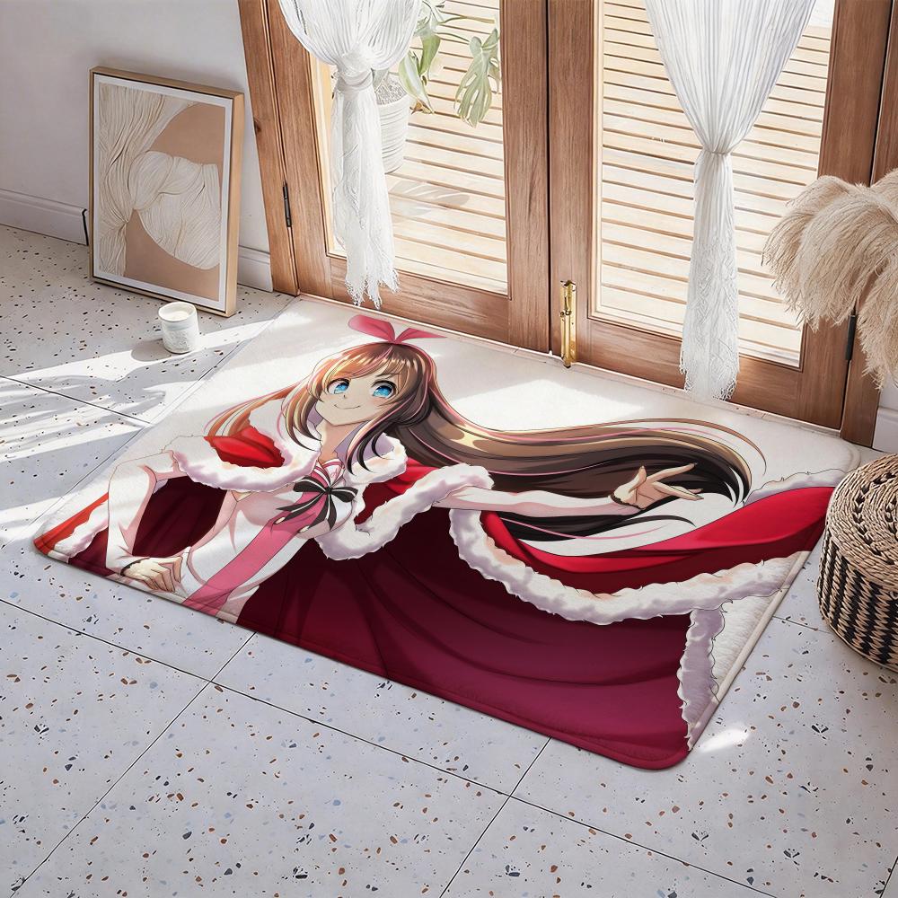 Character K Kizuna AI Floor Mat Eco Flannel Doormat Non Slip Odorless Indoor Floor Rug Soft Short Plush Home Mat