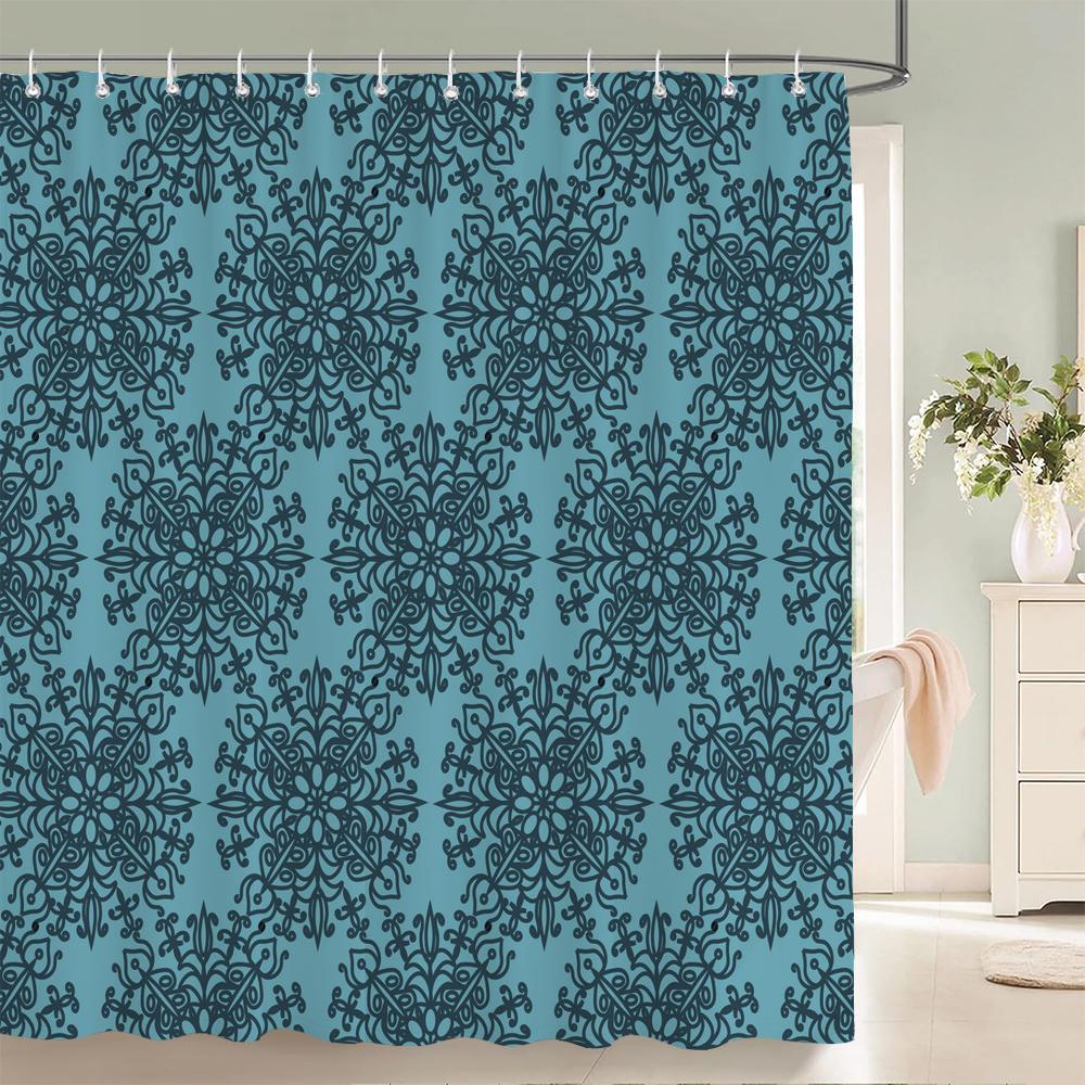 Geometric Pattern Fabric Waterproof Shower Curtain Bathroom Curtains Colorful Stripes Bathtub Decor Bath Screen with 12 Hooks