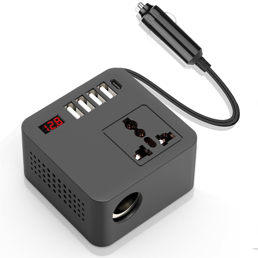 150W Car Power Inverter with USB & Type-C Port DC 12V 24V To AC 110V 220V Car Inverter Car Power Converter for Laptop Computer