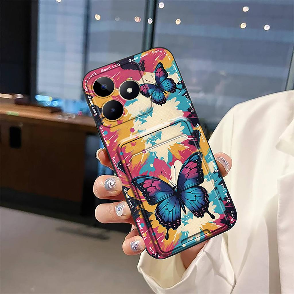 Cover Anti-knock Phone Case For Realme C53/Narzo N53/Note50/C51/C51S Soft Case Card Bag Card Slot Shockproof TPU Cute