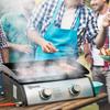 Gas Plancha Barbecue Grill with 2 Stainless Steel Burner, 6kW