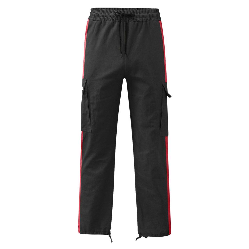 2023 Men's Drawstring Pocket Color-Block Trousers - European & American Style