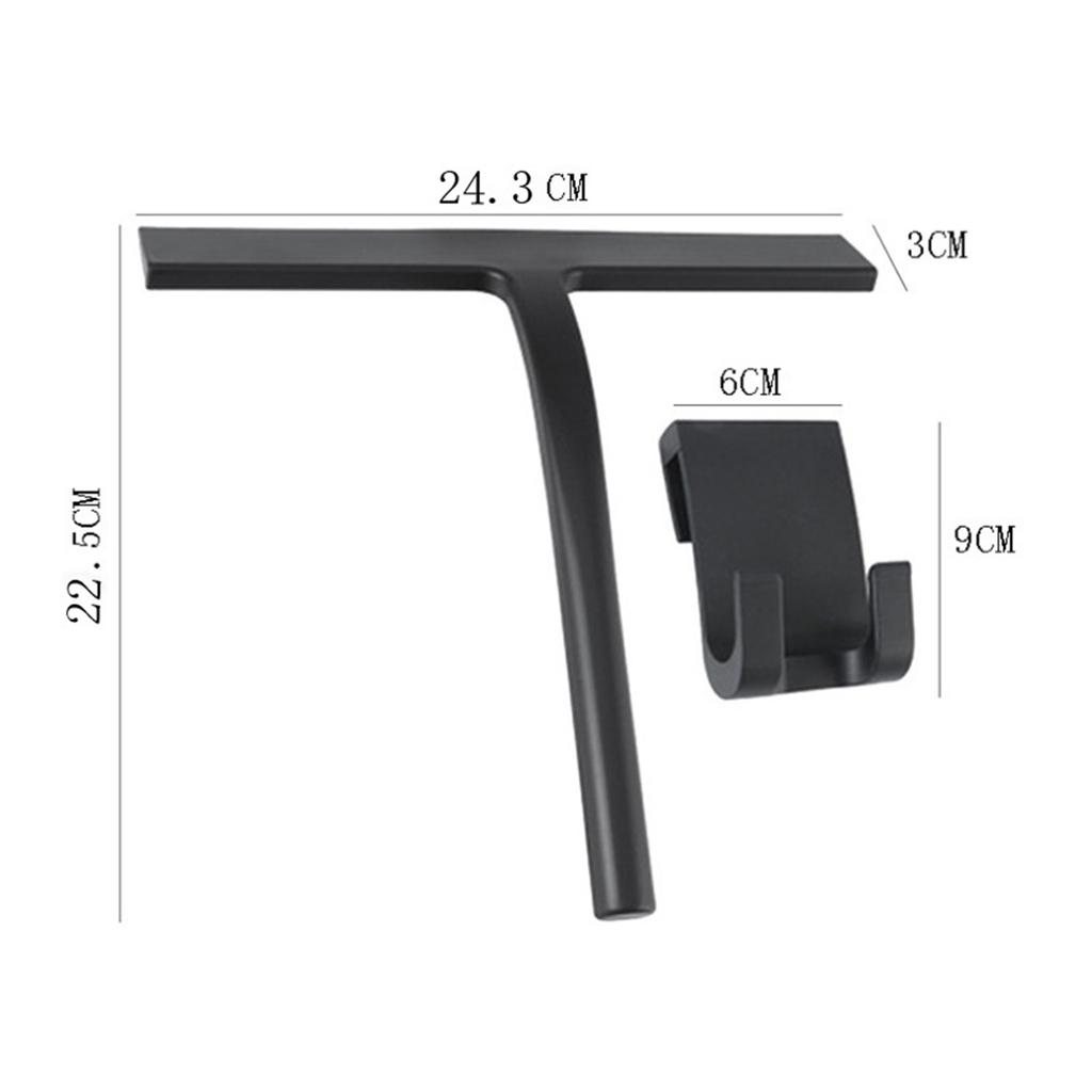 Glass Wiper with Hook Holder Stainless Steel Squeegee for Bathroom Sink Home Handheld Glass Window Cleaning Squeegee Wiper