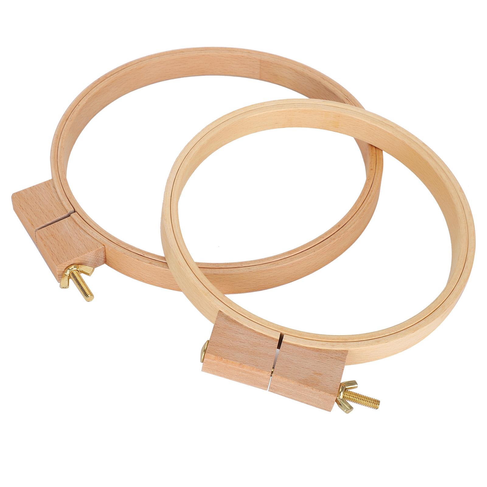 

2Pcs Oval Quilting Hoop Cross Stitch Frame Ring Wooden Embroidery Loop Thick Sewing Tools