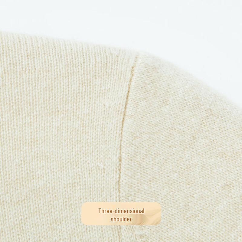 Futing Men's 300G Machine Washable 100% Cashmere Round Neck Sweater
