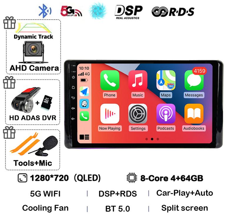 Android 14 CarPlay Auto WIFI+4G Car Radio For Toyota Raize 2020 2021 2022 Multimedia Video Player Stereo DSP GPS 360 Camera QLED