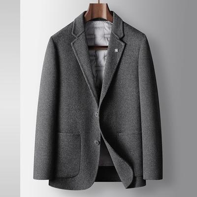 Autumn and Winter Unloading White Duck Down Wool Single West Business Warm Double-sided Wool Suit Jacket