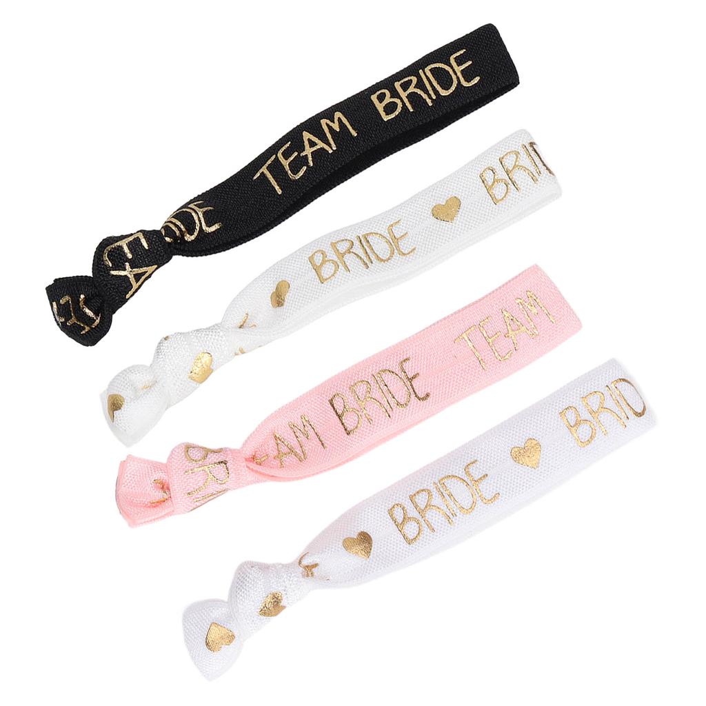 22Pcs Bride Tribe Haargummis Einstellbare Dichtheit Tragbarkeit Brautjungfer Haargummis Polyester für Hochzeit