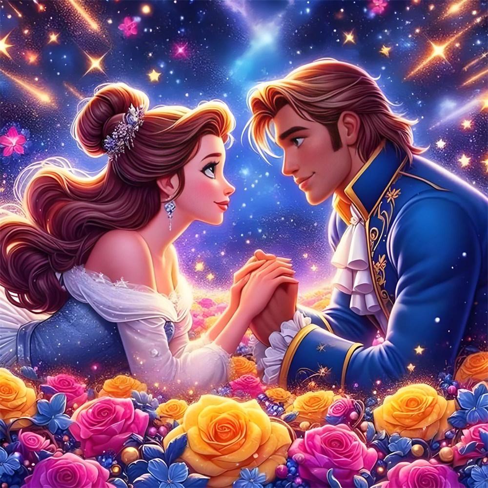 Disney 5D Diamond Painting Princess and Prince Cross Stitch Mosaic Kit Home Decor Wall Sticker DIY Handmade Gift