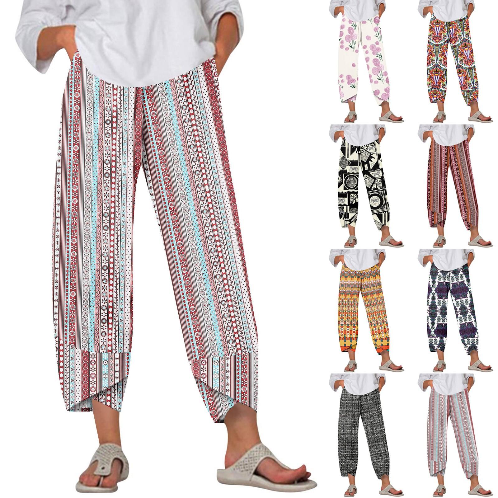 

Women s Pants With Pockets Casual Trousers Pants For Women Summer Casual Wide Leg Elastic Waist Pants With Pockets XL шафрановий