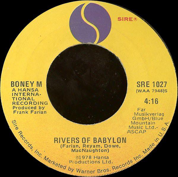 

7inch Record BONEY M. - Rivers Of Babylon / Brown Girl In T SRE1027 Sire 1978 US Soul/Funk Used