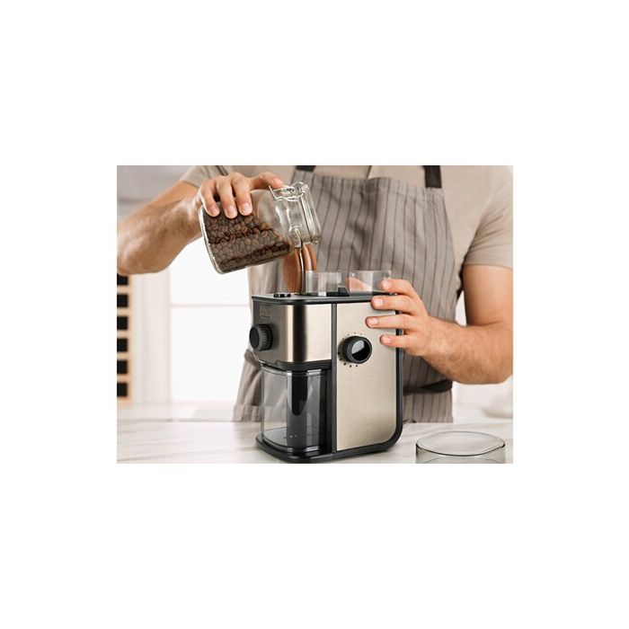 Moulin à café électrique - Black+Decker - BXCG151E - 150 W - 12 tasses - Acier inoxydable