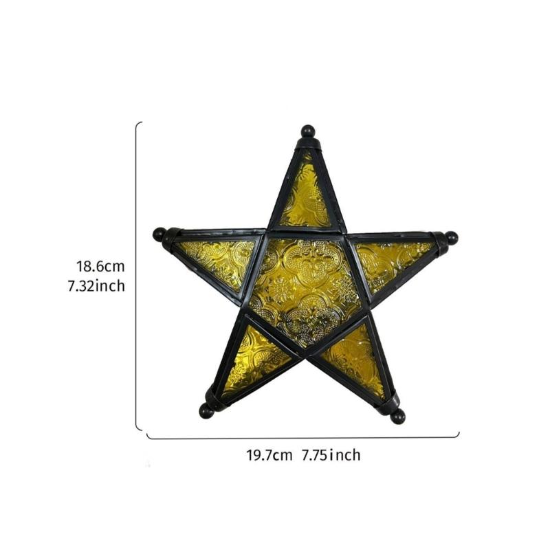 Iron Hanging Candle Holders Art Design Star Shape for Home Decors Sturdy Metal Texture Ideal for Living Room Study