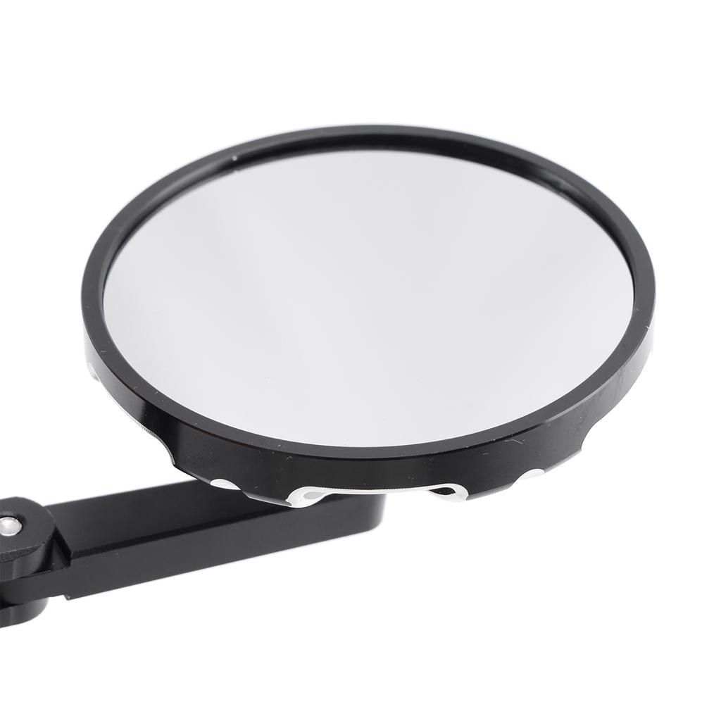 CNC Aluminium Carbon Black 3" Round Bar End Mirror Set 7/8" 1" Universal Fit