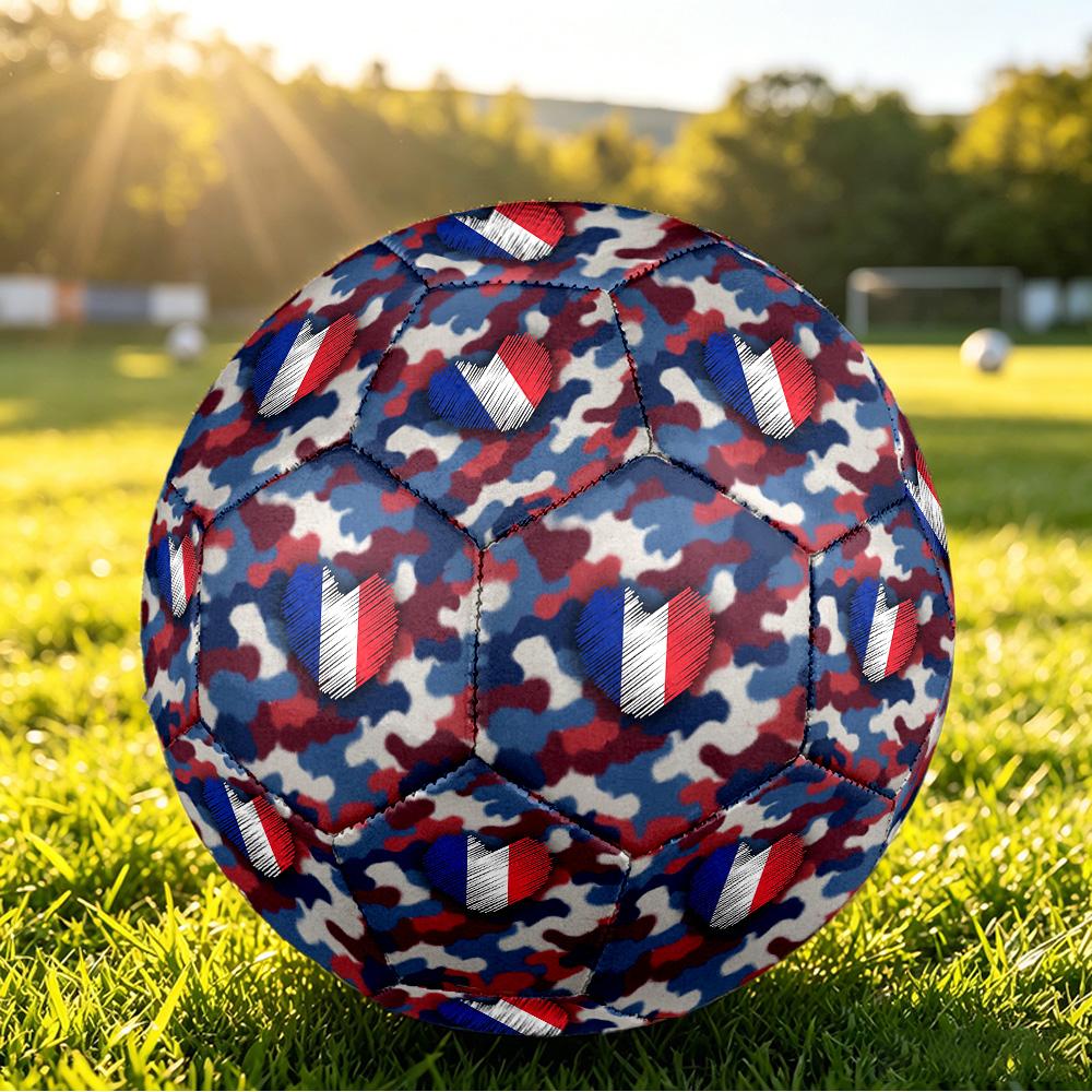 Pallone da Calcio Misura 5 Stampato France Football Resistente all'Usura Standard per Allenamento Adulti Regalo per Fan per Partite Sportive Indoor Outdoor