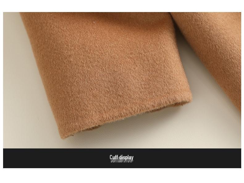 2024 Autumn/Winter Double-Faced Cashmere Women's Mid-Length Slim Wool Coat for Petites