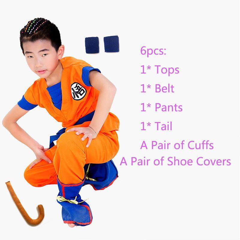 Vibrant Kids Adult Anime Dragon Ball Z Goku Cosplay Costume Set For Fancy Parties
