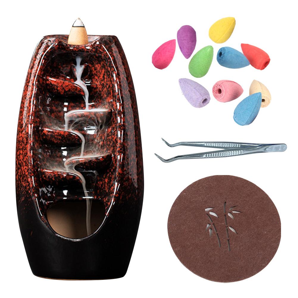 Keramische Rookwaterval Rookwarenhouder met 10 Kegeltjes Rookwaterval Brander Multifunctioneel Handgemaakt Meditatie Accessoires