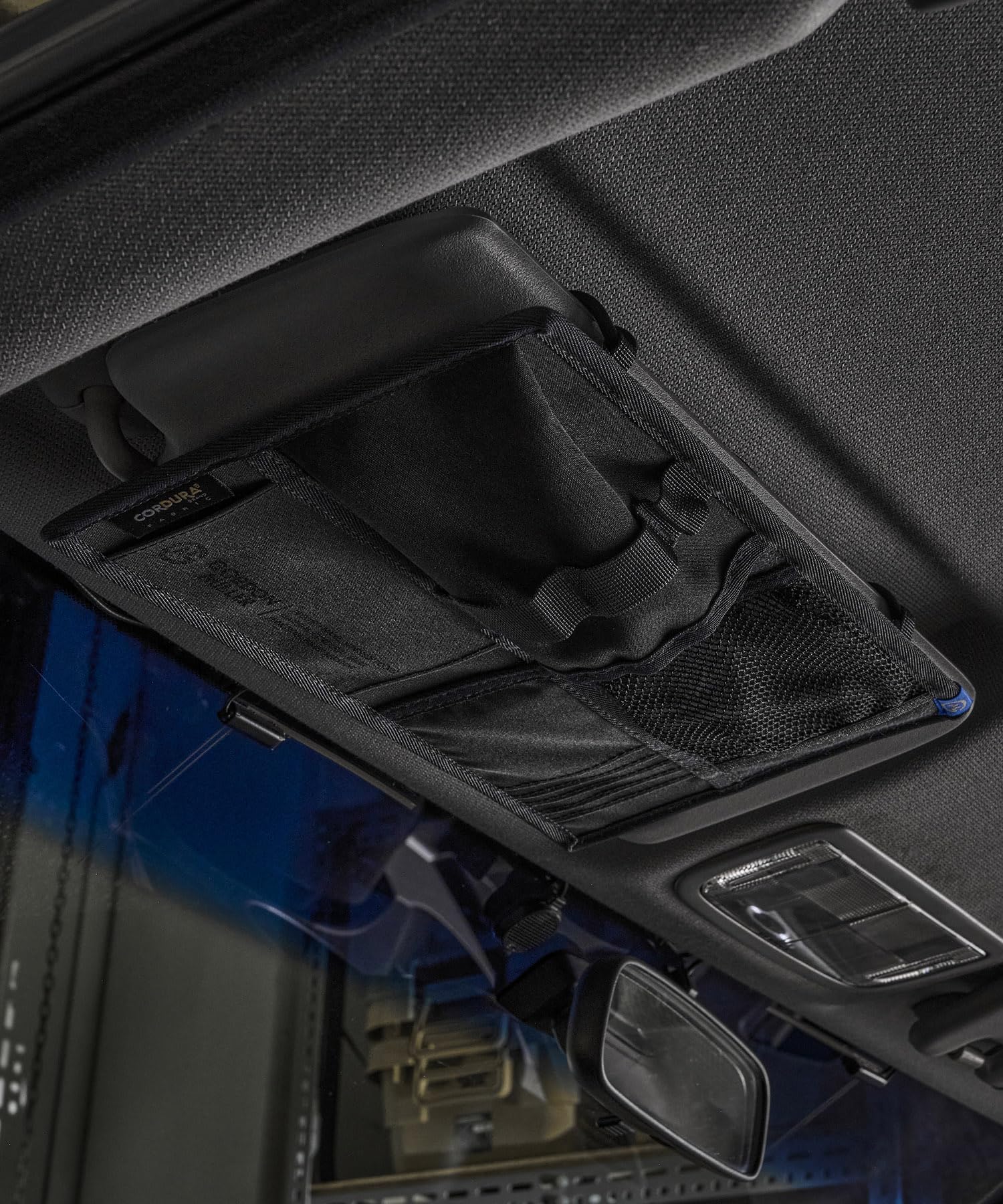 

GORDON MILLER Car Cordura Sun Visor Pocket, Dark Gray, 1646549