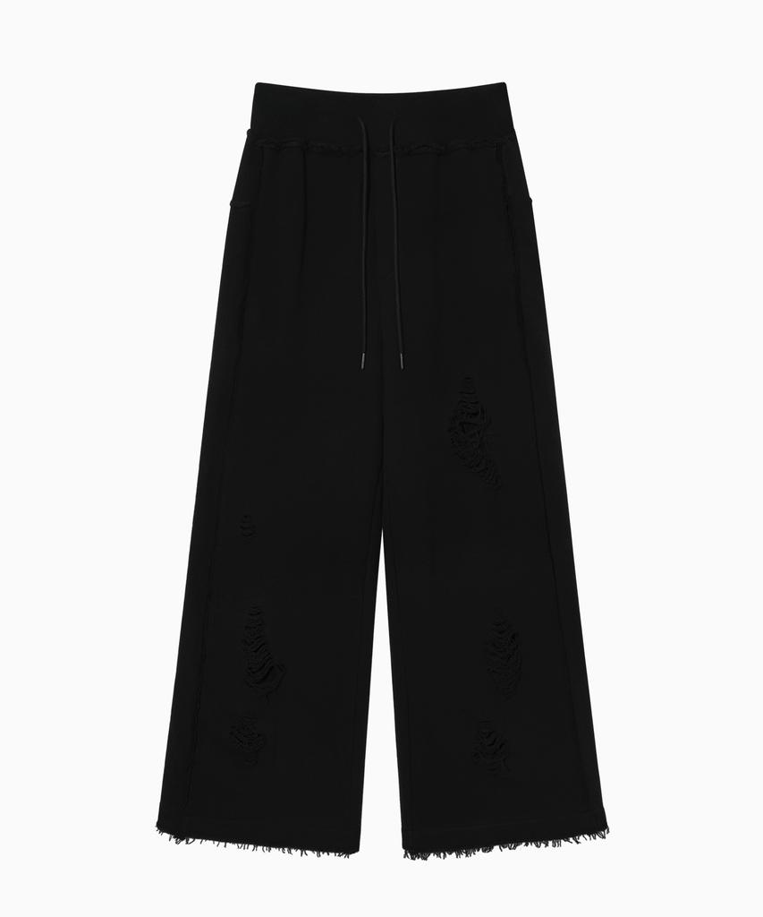 ZNUZ Scratch Damage Wide Pants - Black