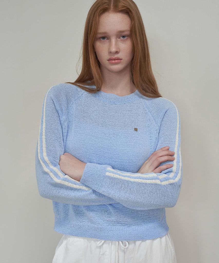 INJIACTIVE Preppy Summer Knit Sky Blue
