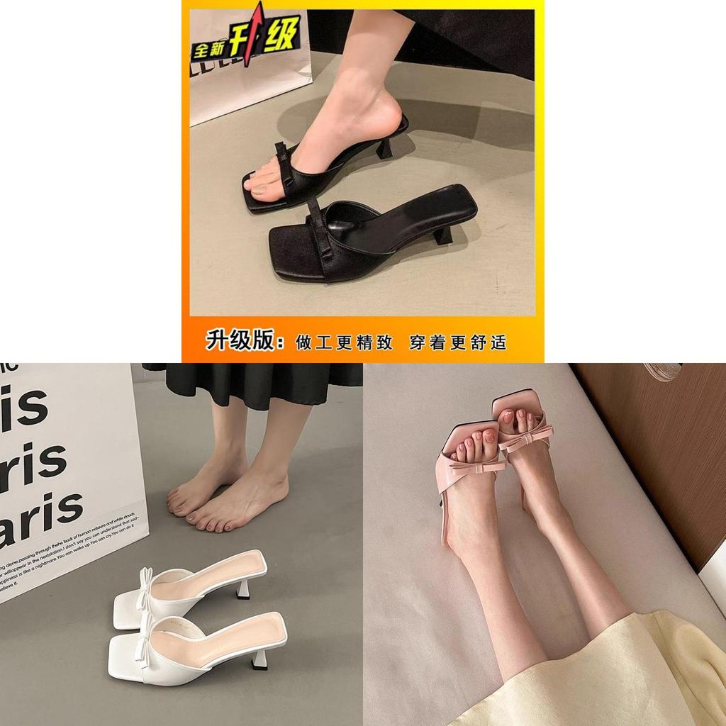 Summer Butterfly Bow Flat Sandals For Women With Rubber Sole For Casual Wear