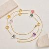 Long Pendant Stackable Necklace for Women Luxury  Glass Stainless Steel Chain Necklaces Fashion Charm Wedding Banquet Jewelry