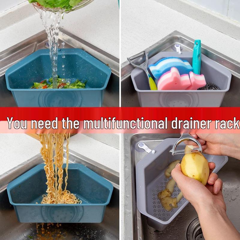 Vegetable Washing Basin Drain Basket & Filter Net for Kitchen Sinks